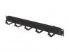 Lanberg organizator poziomy kabli 19 1U - z 5 metalowymi uszami, czarny